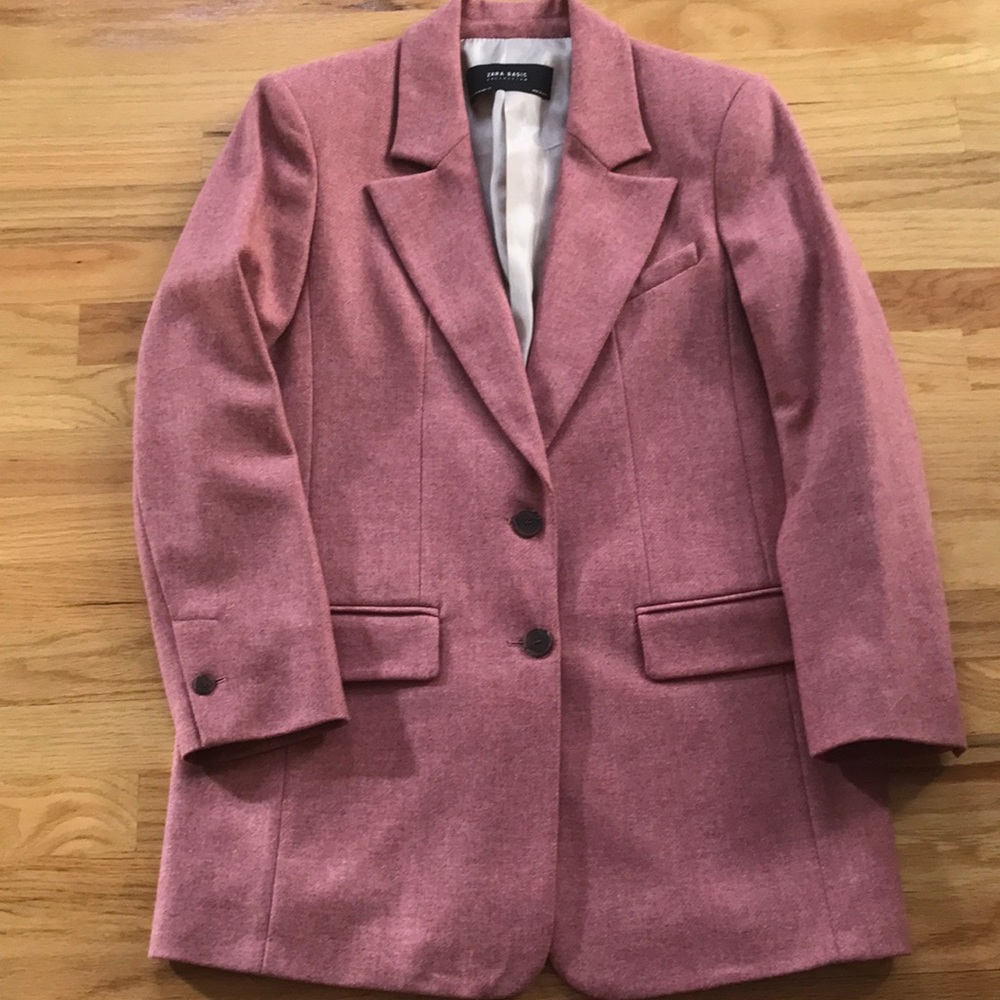 Zara pink wool blazer